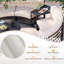 Ensemble de conversation canapé en demi-lune pour 4 personnes avec coussins, canapé modulaire courbé avec table basse et table d'appoint pour le jardin, le balcon, la cour