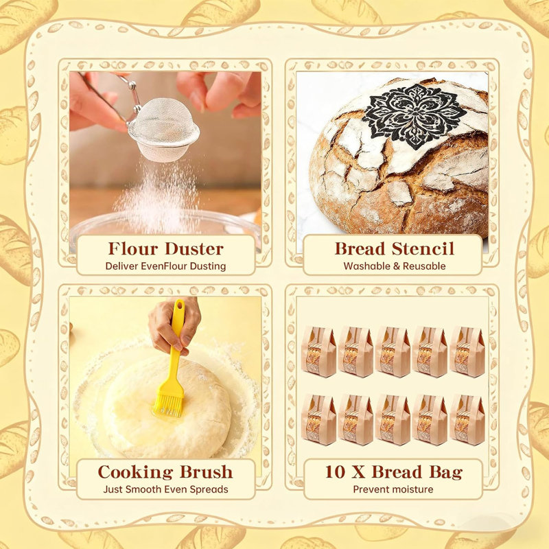 Sourdough Starter Kit, Bread Proofing Baskets