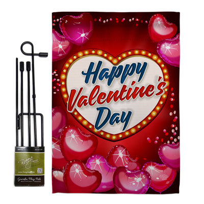 Ensemble de drapeaux en polyester 18 po x 13 po Valentines