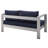 Shore Sunbrella Fabric Aluminum Outdoor Patio Loveseat-521750293