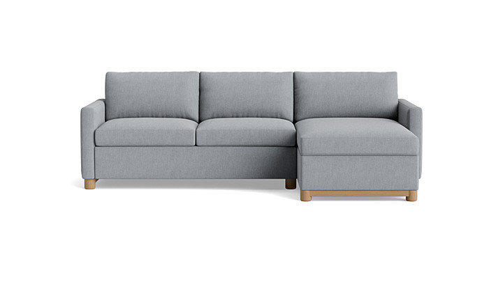 Reve Sofa with Chaise (112"), Chaise On Right, Performance Weave - Zinc