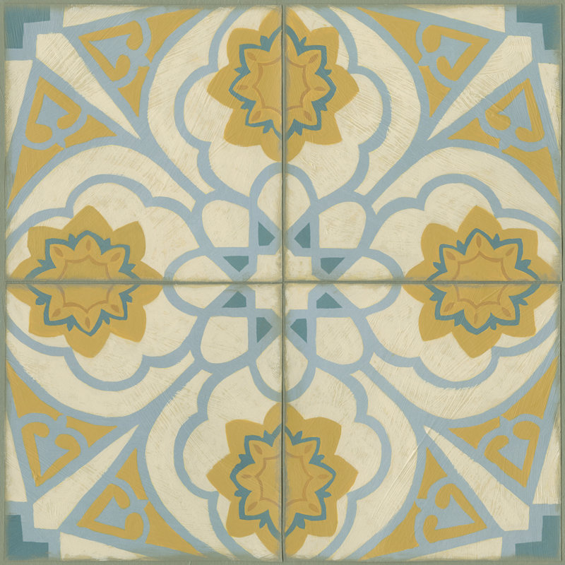 Nouveau Floral Design II by Chariklia Zarris - Wrapped Canvas Painting, 91cm H x 91cm W x 3.8cm D