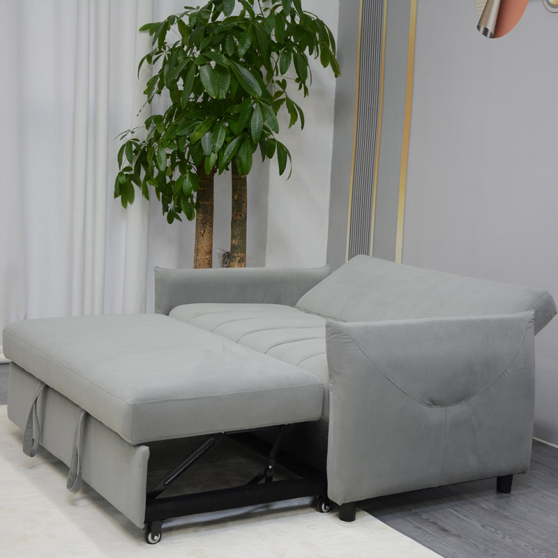 Convertible Sleeper Sofa Bed, Light Gray