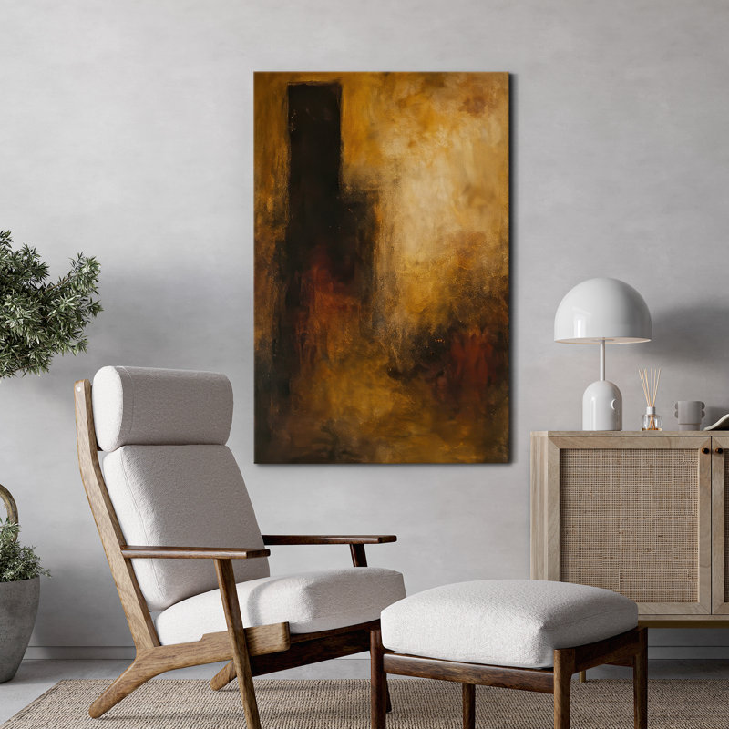Impression sur toile abstraite neutre sur toile pour décoration de salon, H 36 po x l 24 po, Toile tendue, Sans cadre