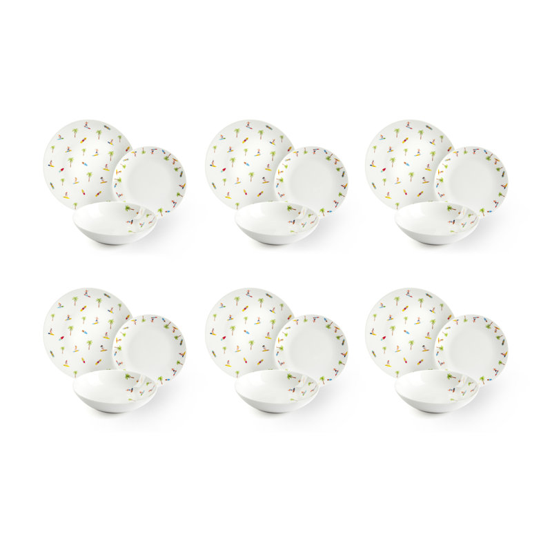 Honolulu Piece Porcelain Dinnerware Set - Service for 6