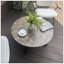 Table basse ronde grain de bois et métal noir