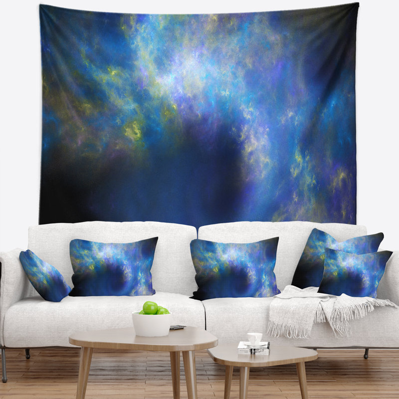 Tapisserie abstraite tourbillon de ciel étoilé parfait, H 68 po x l 80 po