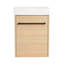 Meuble-lavabo mural 16 po avec lavabo en céramique et porte d'armoire à fermeture en douceur, pour petite salle de bain
