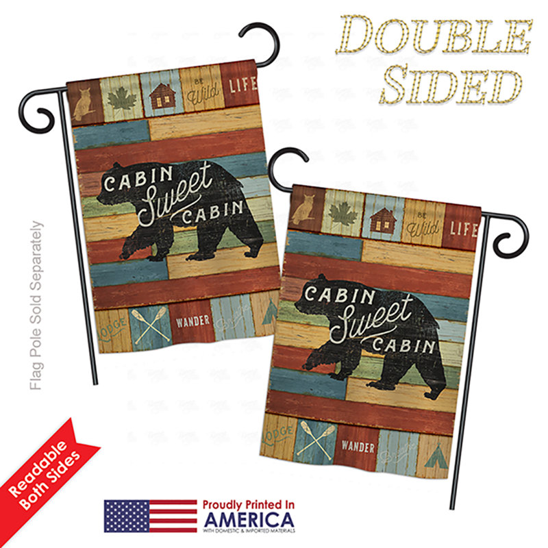 Drapeau de jardin en polyester 18,5 po x 13 po Beetham Sweet Cabin