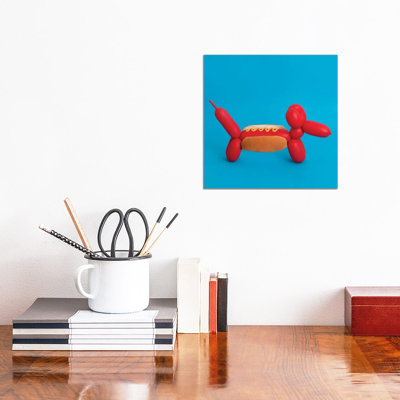 Clown's Hot Dog by Pepino De Mar - Wrapped Canvas Print