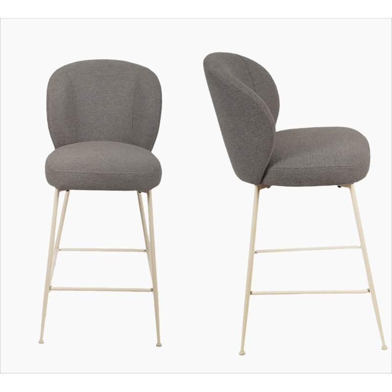 Ensemble de 2 tabourets en tissu et métal Modern
