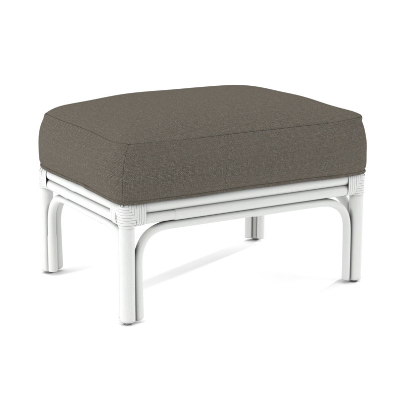 Boca Ottoman, Salsa Stripe; 0210-21, Frost White