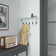Nariaki Wall Mounted Solid Pine Wood Storage Rack with Upper Shelf and 5 Hanging Hooks
