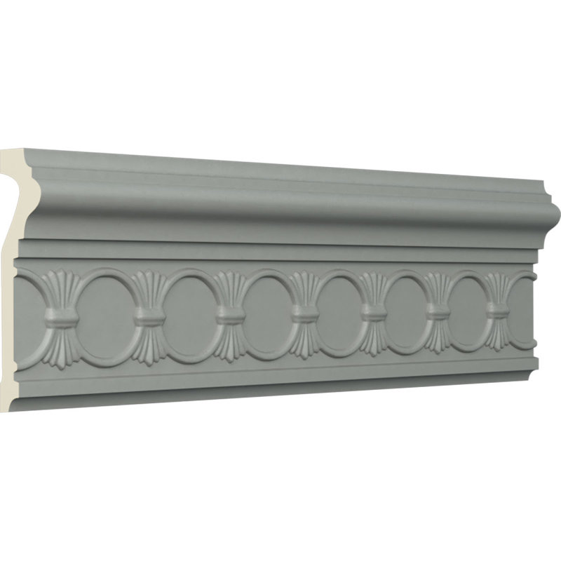 White Urethane Decorative Crown Chair Rail Molding Set