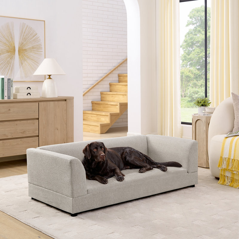 Lit pour chien avec dossier et accoudoirs, Beige