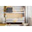 Twin Size Wood House Bed With Fence,White+Gray