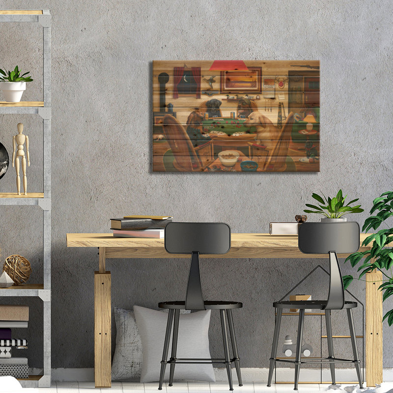 " Duck Hunters " by Leo Stans, 18" H x 26" W x 1.5"D