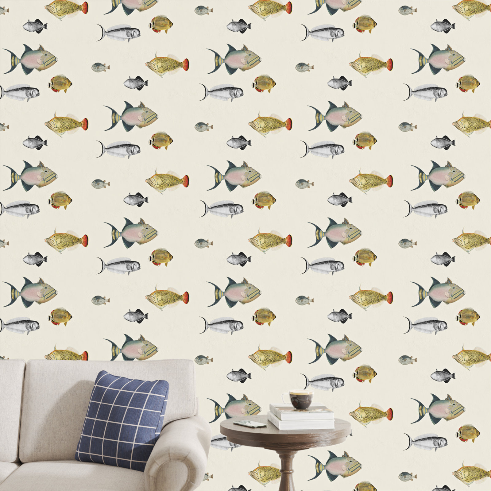 Kelsey Wallpaper, Beige/Yellow/Gray