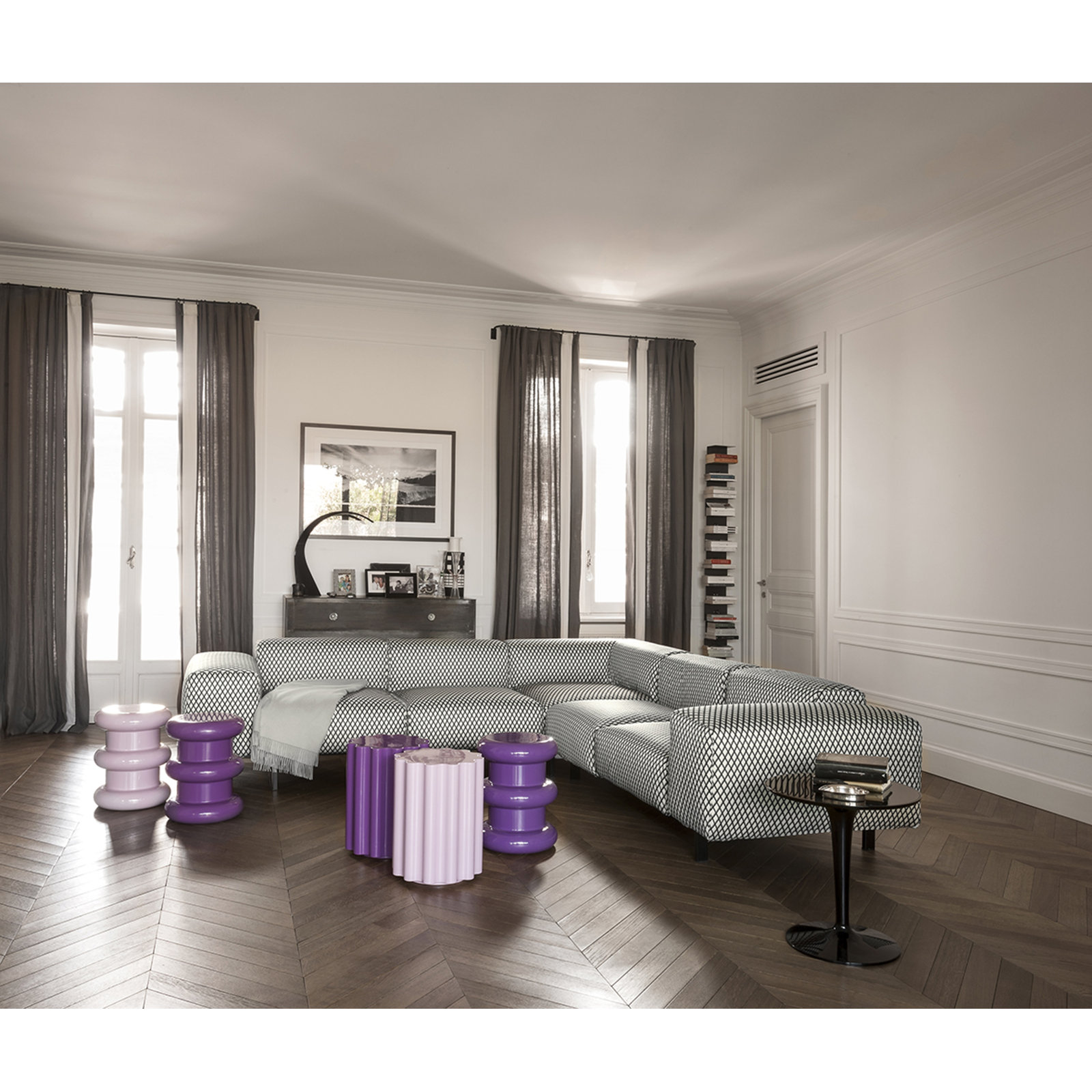 Pilastro Accent Stool, Violet