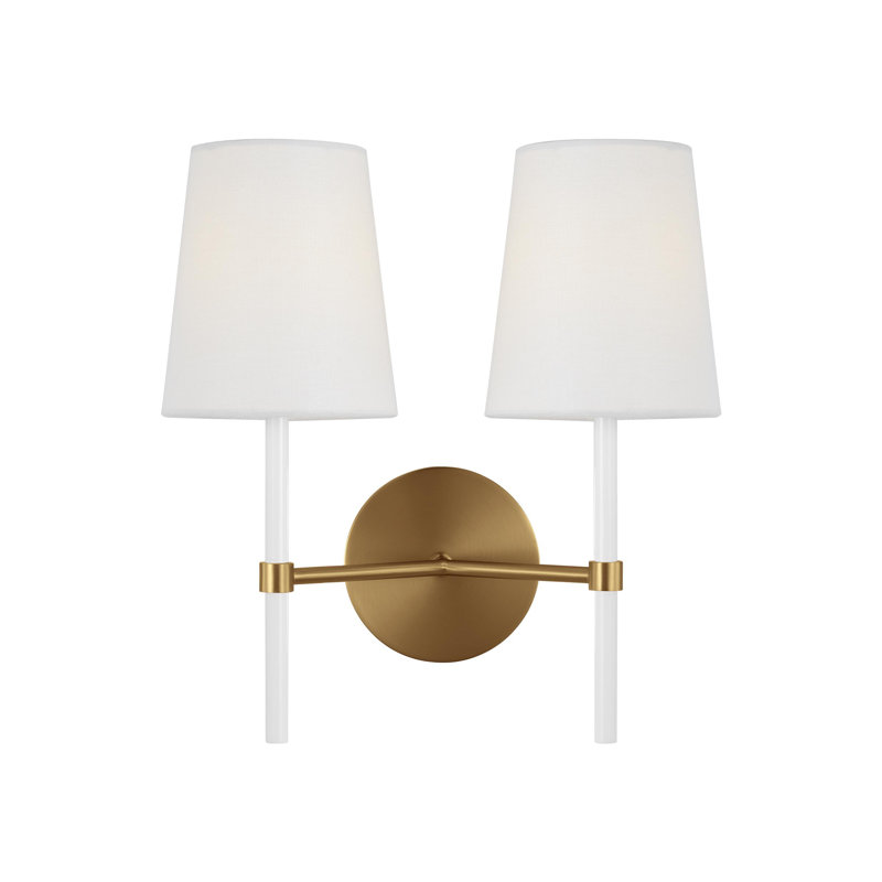 Monroe 2 - Light Armed Sconce, Burnished Brass