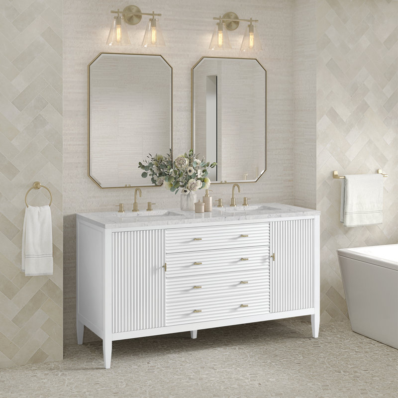 Myrrin 60'' W Double Vanity, Eternal Jasmine Pearl, Bright White