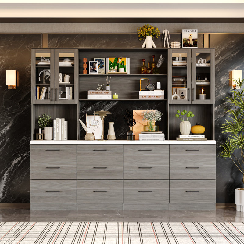 Large Cabinet With Strong Storage, Gray
