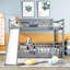 Lit superposé simple au-dessus d'un lit simple avec glissière et échelle, gris-1662828534