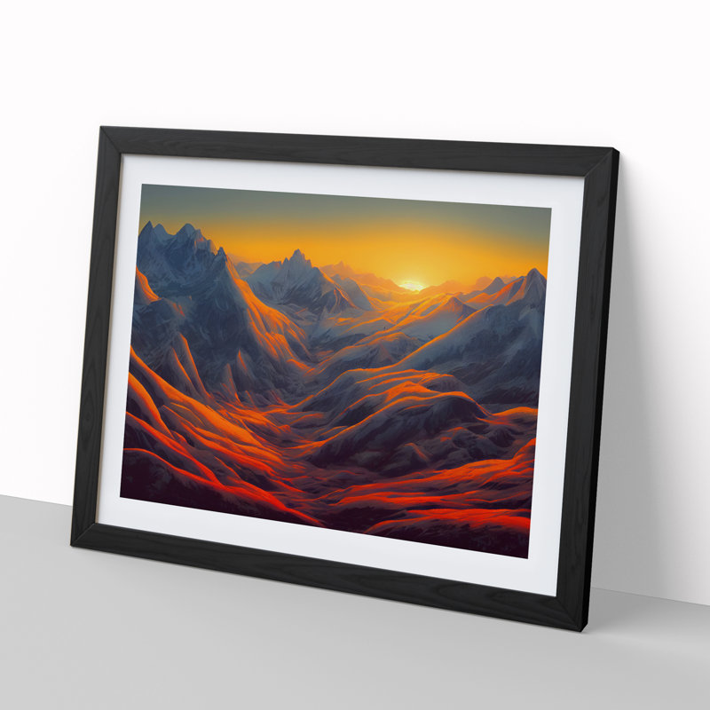 A Mountain Sunrise - Framed Print, Black Framed, 25cm H x 34cm W x 2cm D