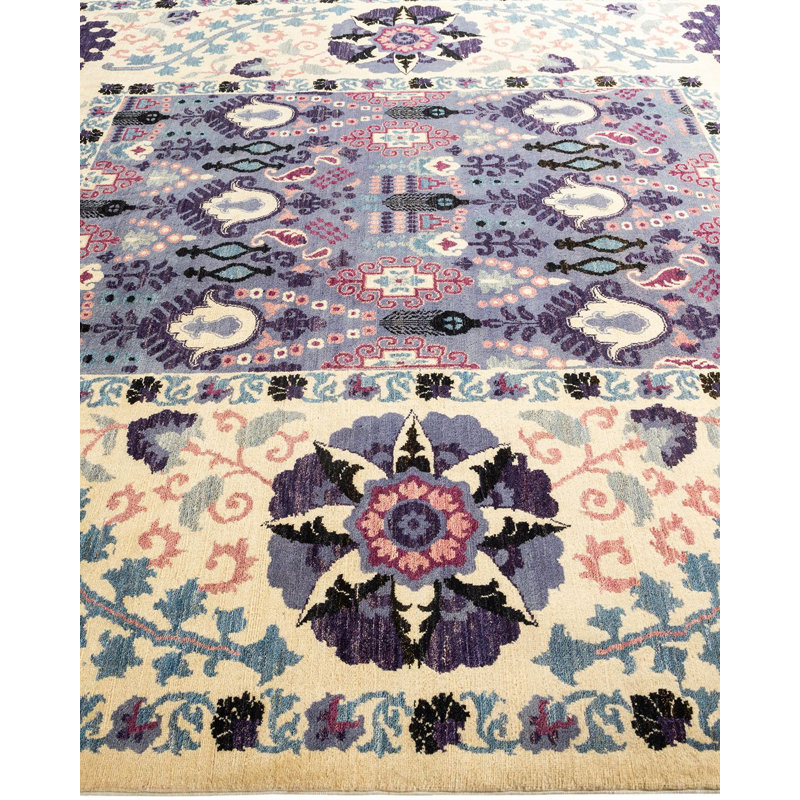 Suzani One-of-a-Kind 8'1" X 9'4" Hand Knotted Area Rug