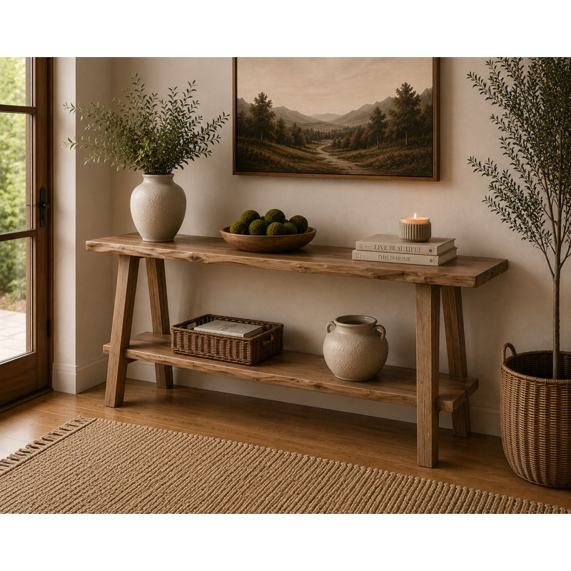 30.7'' W Solid Wood Console Table, Brown