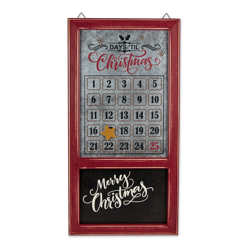 Tableau noir et calendrier de Noël Galvanisé