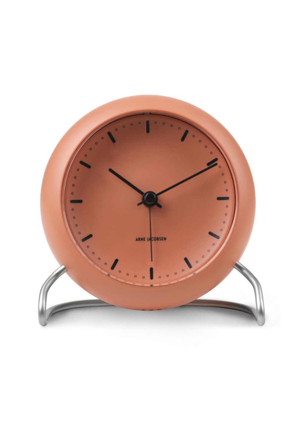 City Hall Electric Alarm Clock, Pale Orange/Silver