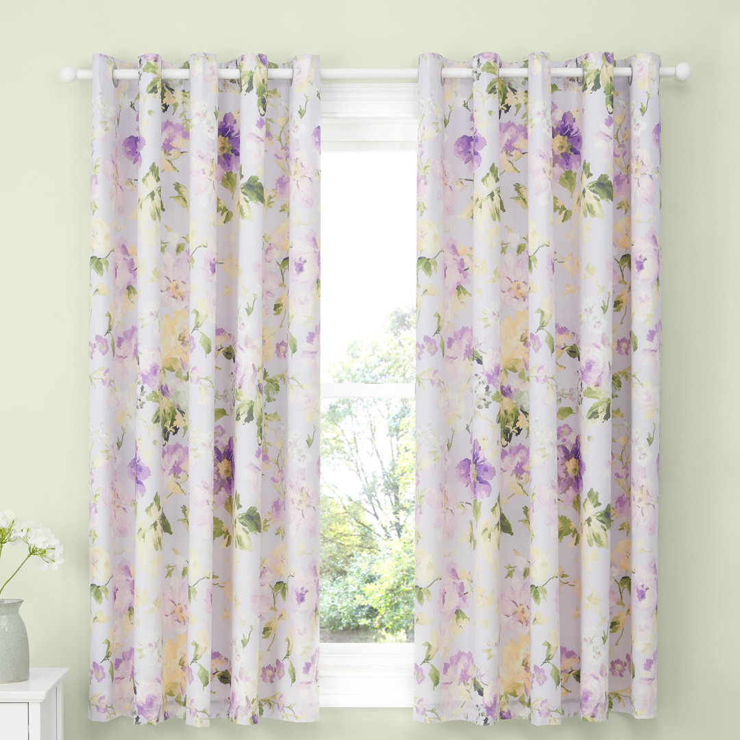 Flourette 52% Polyester (Recycled) 48% Cotton Semi-Sheer Curtain Pair