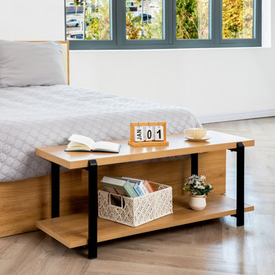 Banc de rangement l 47 po avec pieds en métal
