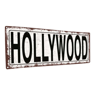"Panneau de métal Hollywood patiné"