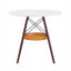 Table de salle à manger ronde de 31,5 po pour 4 personnes, plateau en panneau de fibres à densité moyenne blanc doux avec pieds en bois de noyer massif, style scandinave-131256997-131257002