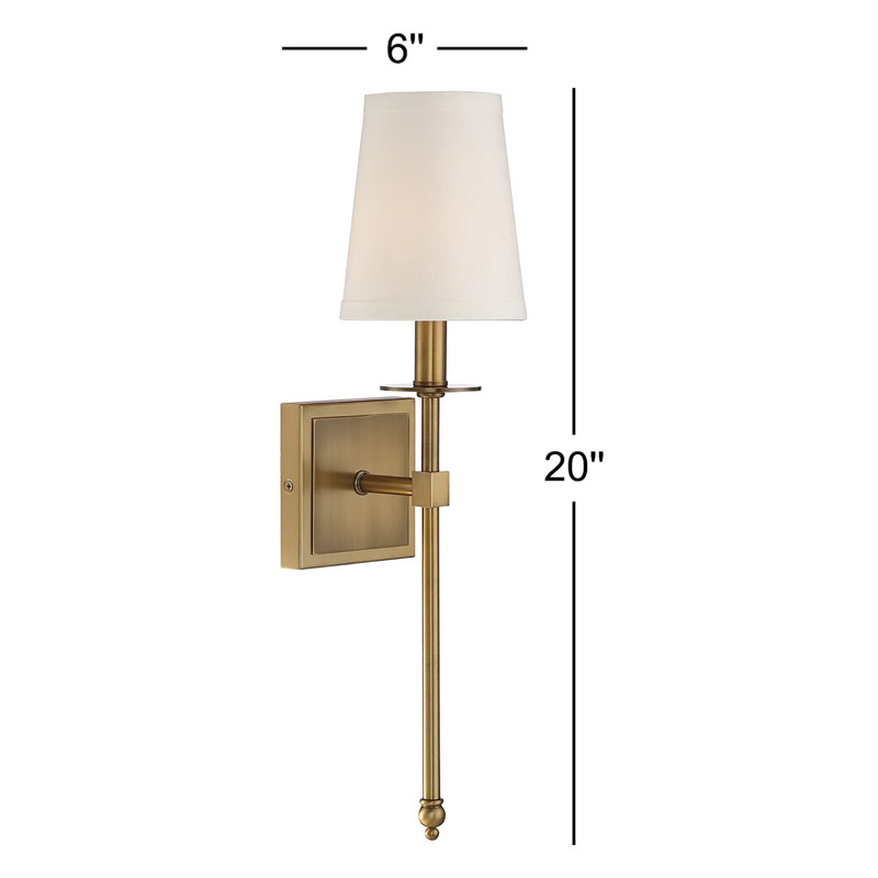 1-Light Wallchiere in Warm Brass, 20" H x 5" W x 6'' D, Warm Brass