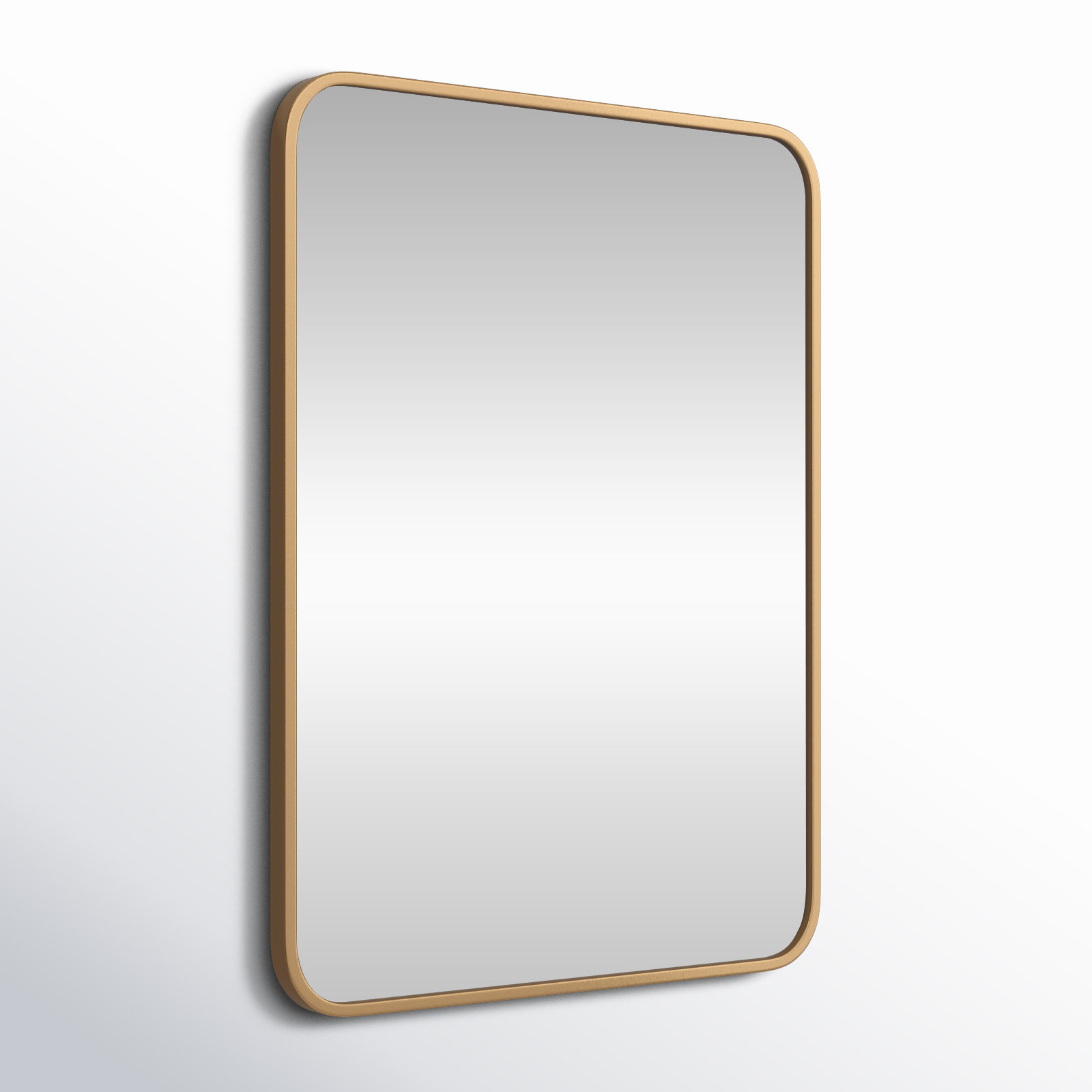 Sabine Metal Rounded Rectangle Wall Mirror, Brass, 30" x 22"