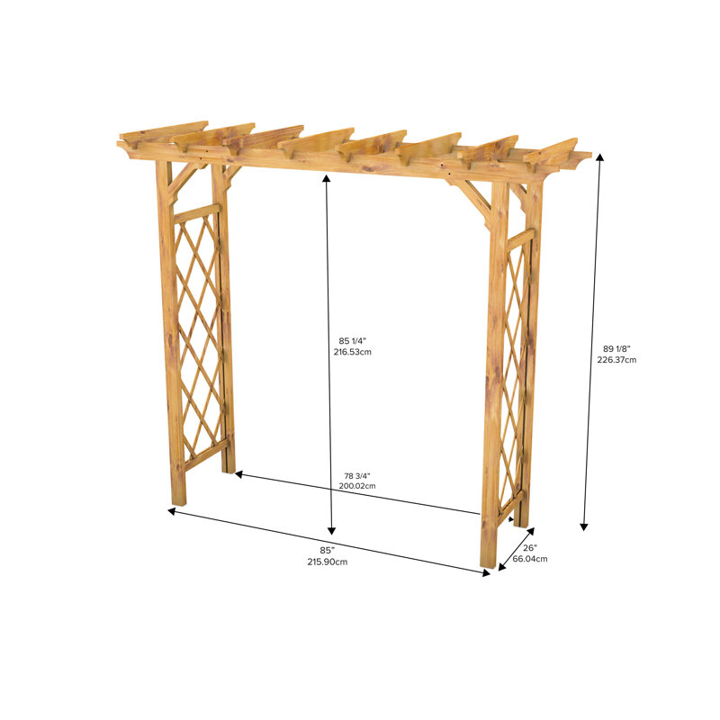 Tonnelle Heartwood, 89.25” H x 85” W x 26” D