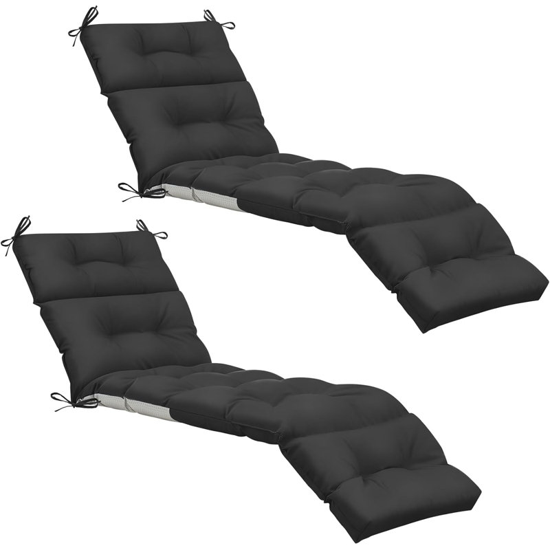 2 Pcs Chaise Lounge Cushions 75 x 22 x 5 Inches Soft Lounge Chair Cushion Spring