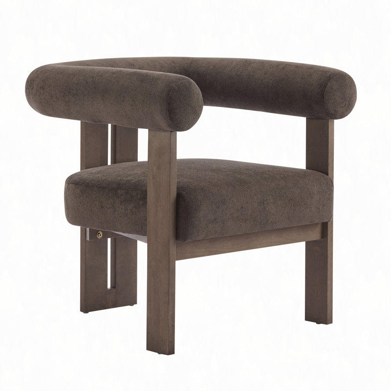 Fauteuil d'appoint rembourré à accoudoirs ronds