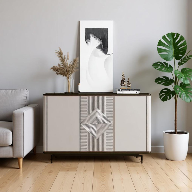 Armoire d'entrée de style italien, Grey/Beige/Black