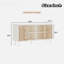 Buffet Mid-Century avec 2 portes coulissantes, sculpture et tablettes de rangement