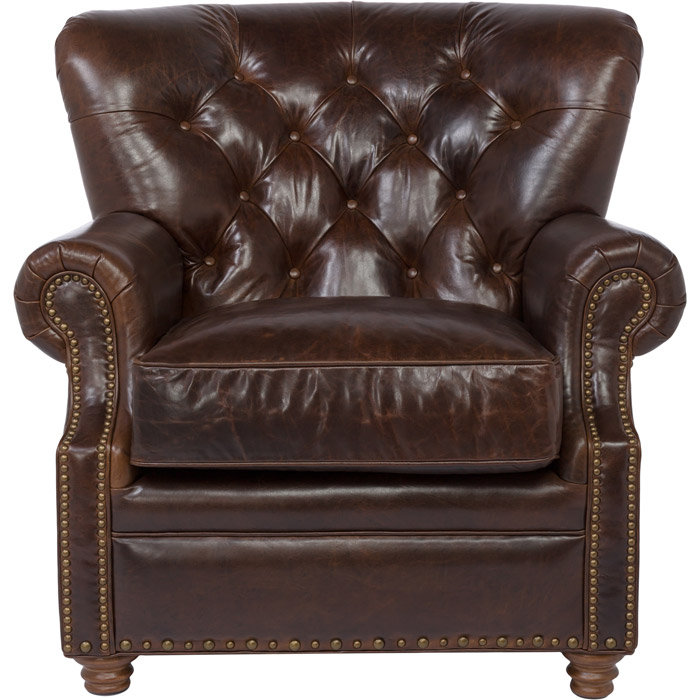 Chaise avec accoudoirs en cuir Elliot