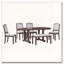 Ensemble de table de salle à manger 6 pièces, avec 4 chaises d'appoint rembourrées et banc-1666990523