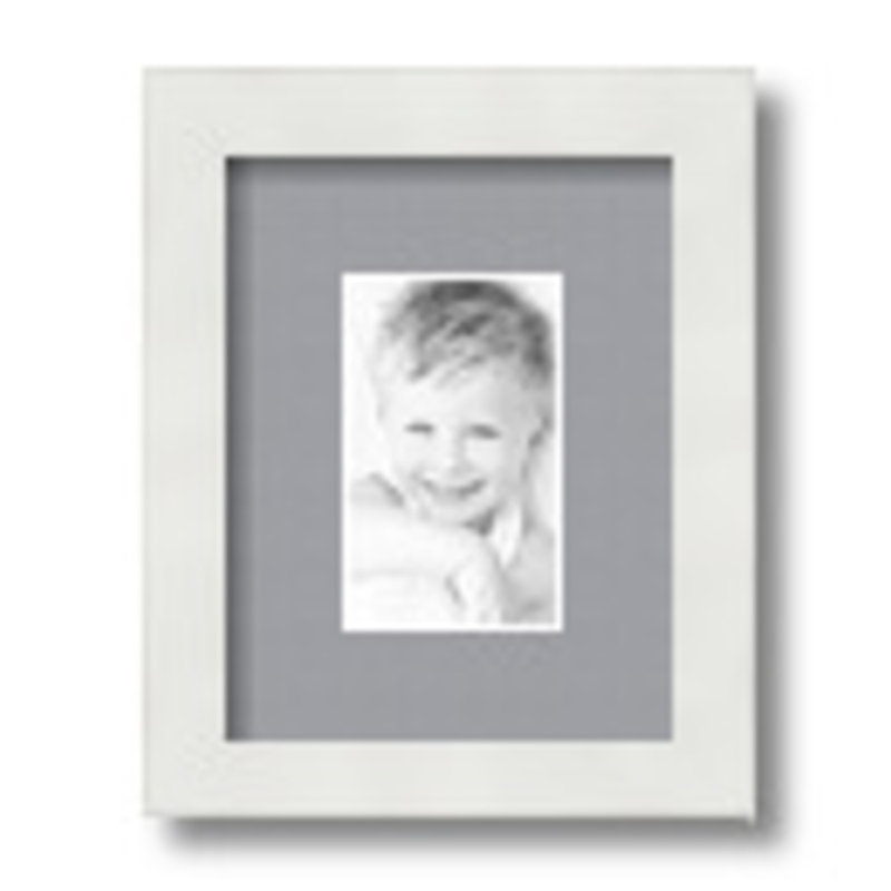 Matte Picture Frame with Mat, Silver