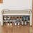47" 2-in-1 Stotage Shoes Bench with Cushion, Entryway Shoe Rack Bench