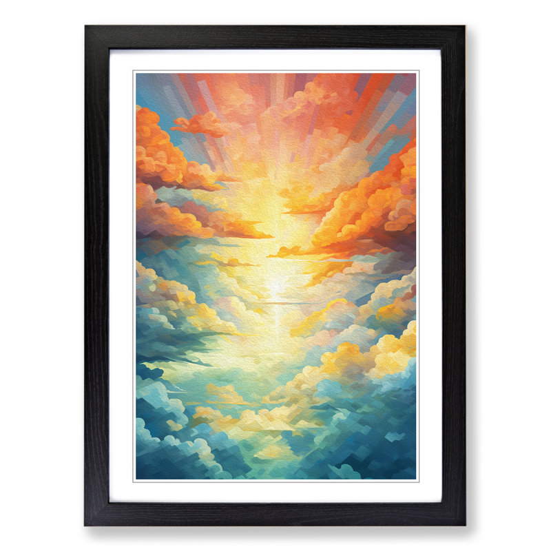 Single Picture Frame Print on Wood, 34cm H x 25cm W, Black Framed