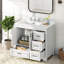 Meuble-lavabo moderne simple avec plateau en céramique, tiroirs et armoire