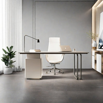 Bureau en pierre frittée avec tiroirs